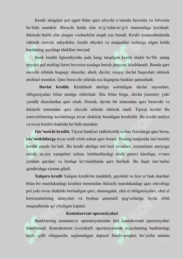ALOHIDA KREDIT TURLARI 3
