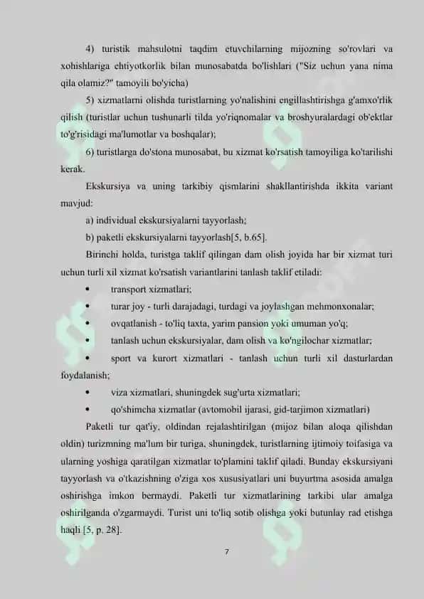 Turoperator xizmatlarida turistlar xavfsizligini ta’minlash 7