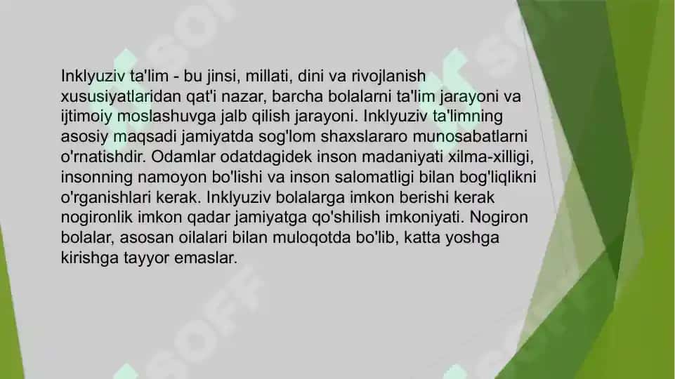 O’ZBEKISTONDA IMKONIYATI CHEKLANGAN BOLALAR UCHUN INKLYUZIV TA’LIM 2