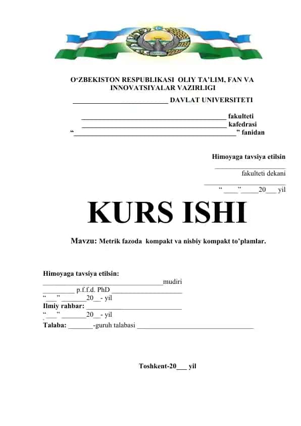 Metrik fazoda  kompakt va nisbiy kompakt to’plamlar
