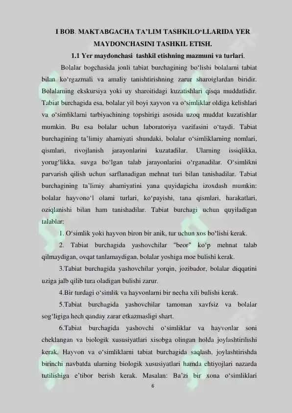 MAKTABGACHA TA’LIM TASHKILO‘LLARIDA YER MAYDONCHASINI TASHKIL ETISH. 4