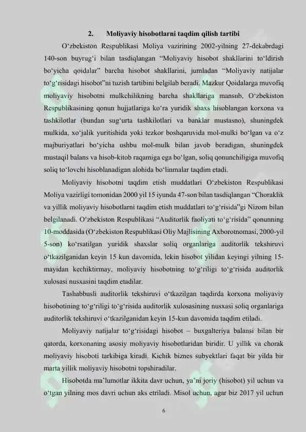 Moliyaviy hisobotni tuzish va uni taqdim qilish tartibi 6