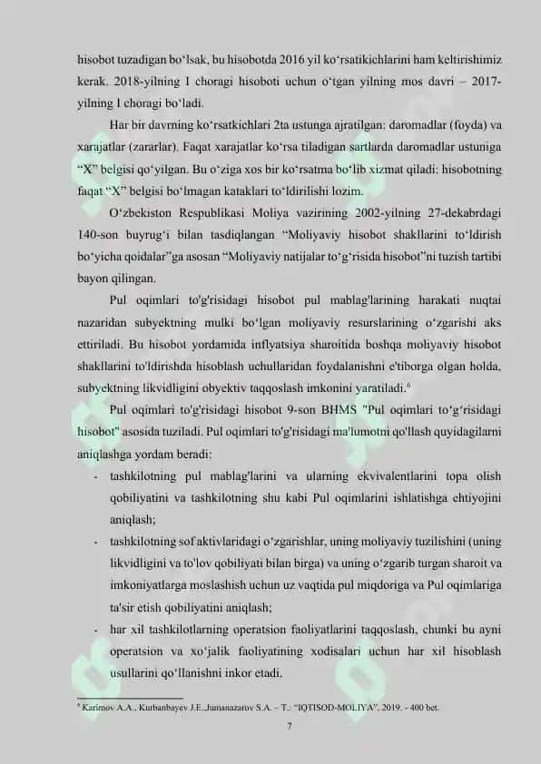 Moliyaviy hisobotni tuzish va uni taqdim qilish tartibi 7