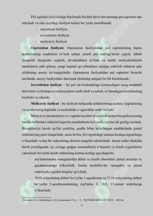 Moliyaviy hisobotni tuzish va uni taqdim qilish tartibi 8