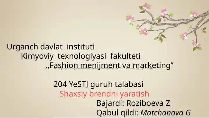 Shaxsiy brendni yaratish 1