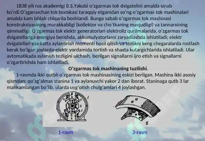 О‘zgarmas tok mashinasining generator rejimda ishlashi 3