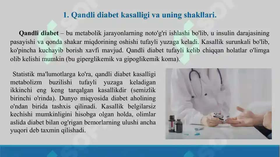 Qandli diabet. Taqdimot 15 bet. 3