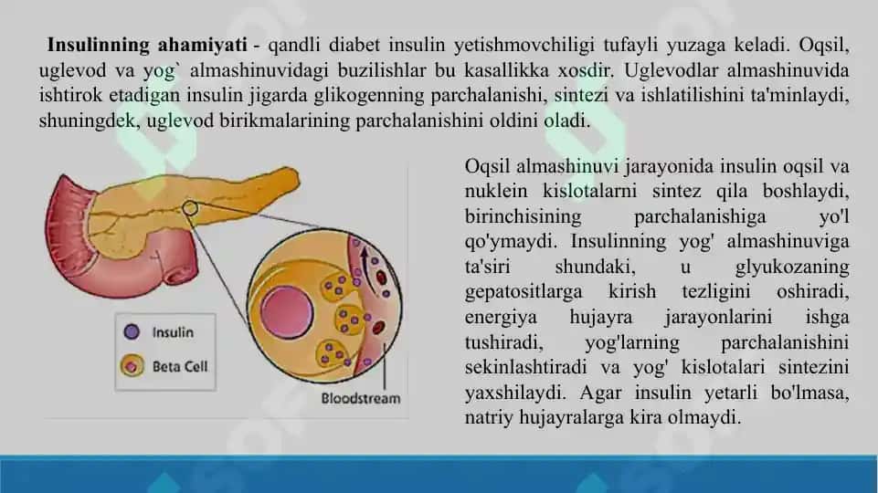 Qandli diabet. Taqdimot 15 bet. 4