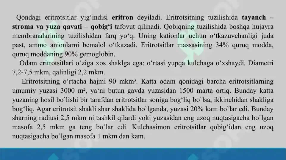 Eritrotsitlar fiziologiyasi. Gemoglobin. Laboratoriya mashg’uloti taqdimoti 23 bet. 6