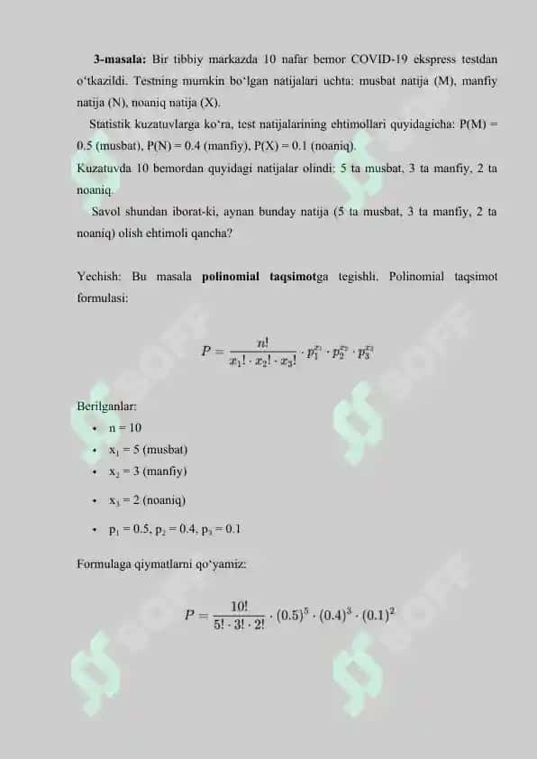 Polinomial taqsimot. Referat+Savol-javob+Test+Krossword. 17 bet. 8