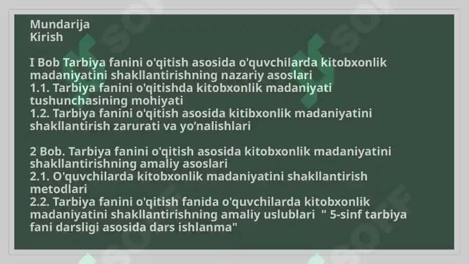 Tarbiya fanini o'qitish asosida o'quvchilarda kitobxonlik madaniyatini shakllantirish jarayoni 2