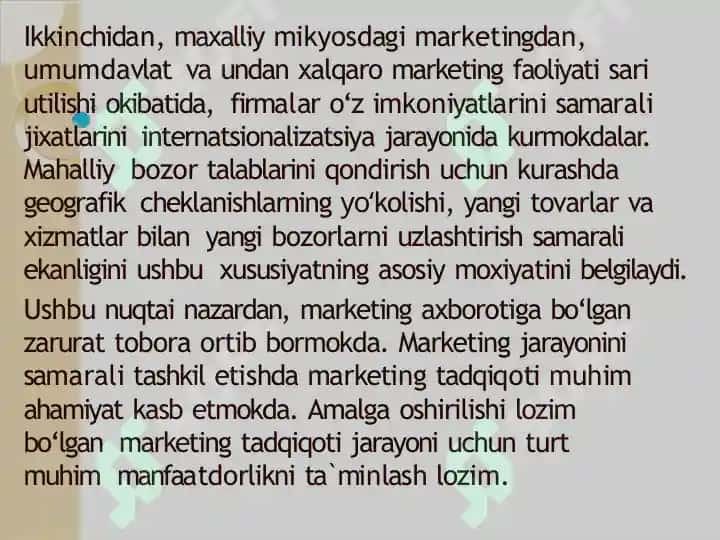 Marketing axborot tizimi 8