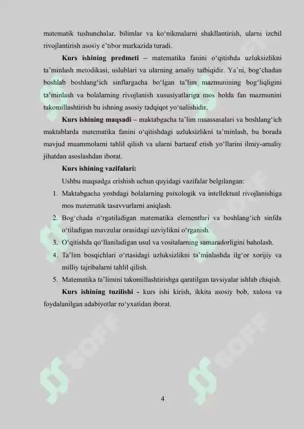 Bolalar bog'chasi va boshlang'ich maktabda matematika o'qitishning uzluksizligi 4