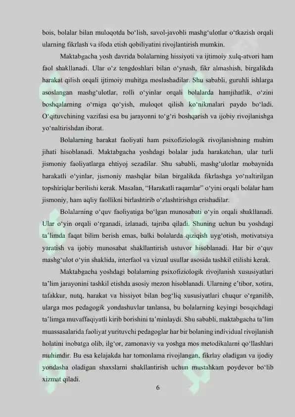 Bolalar bog'chasi va boshlang'ich maktabda matematika o'qitishning uzluksizligi 6