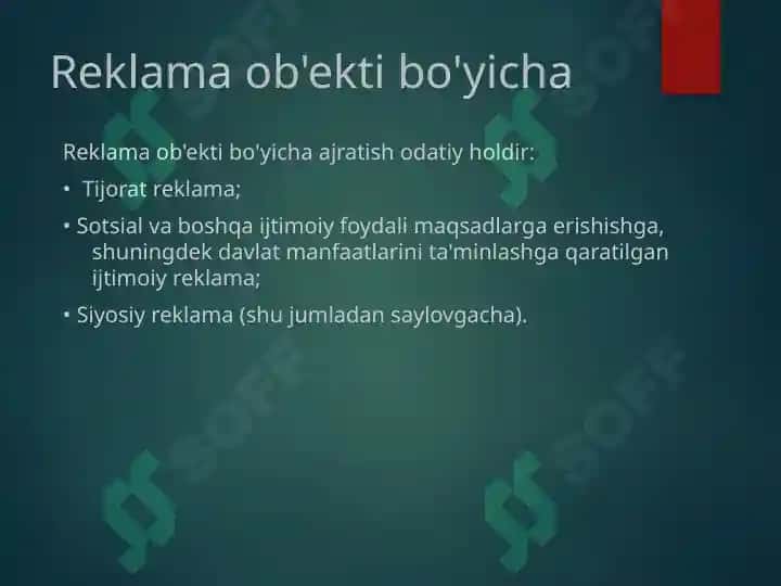 REKLAMA VA UNING Xususiyatlari 3