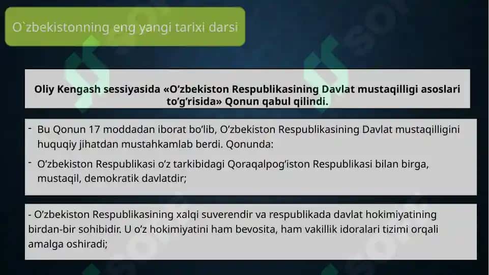 O`zbekistonning o`ziga xos istiqlol va taraqqiyot yo`li 8
