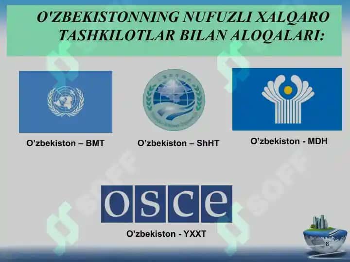 O’zbekiston va  jahon hamjamiyati 8