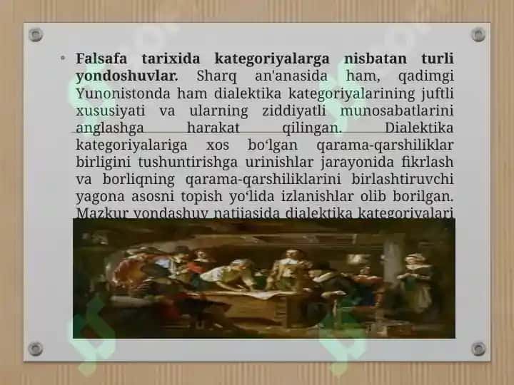 Ontologik va munosabatdosh kategoriyalarning uyg'unligi 3