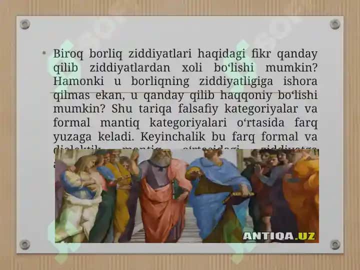 Ontologik va munosabatdosh kategoriyalarning uyg'unligi 6
