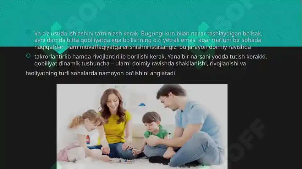 Psixologik Qobiliyat rivojlanishiga Taʼsir qiluvchi omillar 4