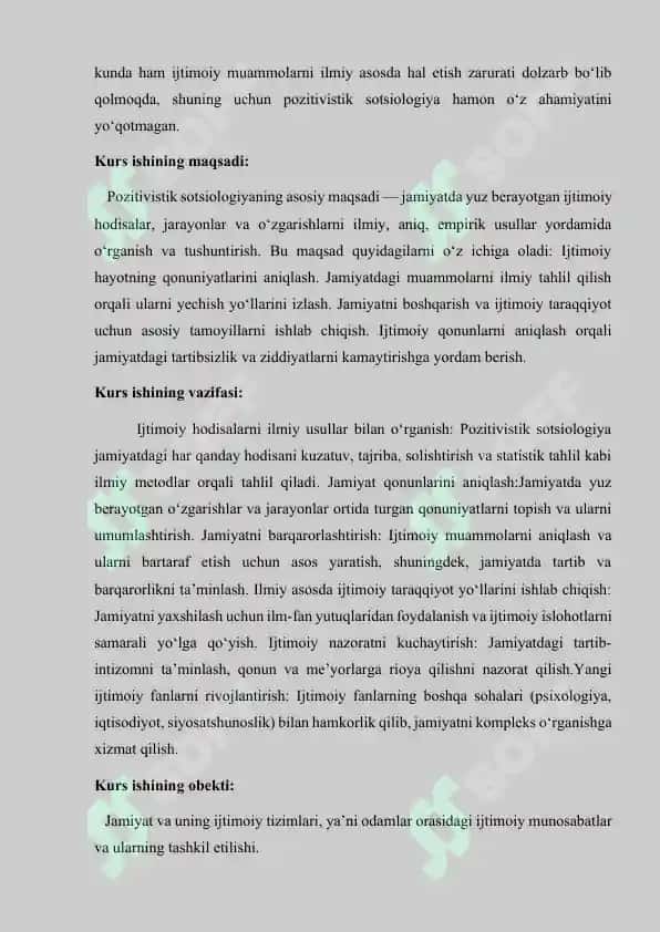 Ogust Kont va Pozitivistik sotsiologiyaning vujudga kelishi 6