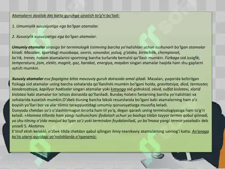 O'ZBEK TILIDA SOHAGA OID QISQARTMALAR 8