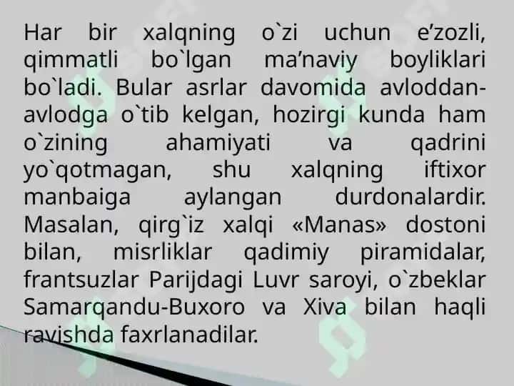 Oilada milliy qadryatning ajralmas qismi 3