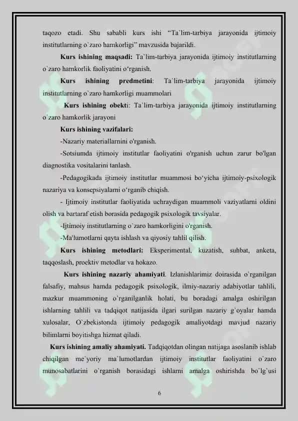 TA`LIM-TARBIYA JARAYONIDA IJTIMOIY INSTITUTLARNING O`ZARO HAMKORLIGI 6