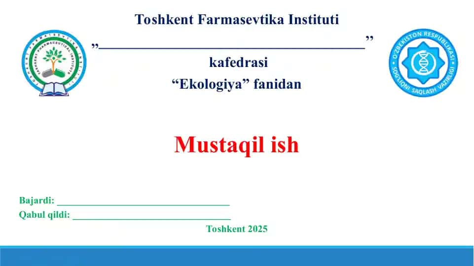 19. Xronobiologiya. Bioritmlarning moslashuvchanligi. Taqdimot 10 bet.