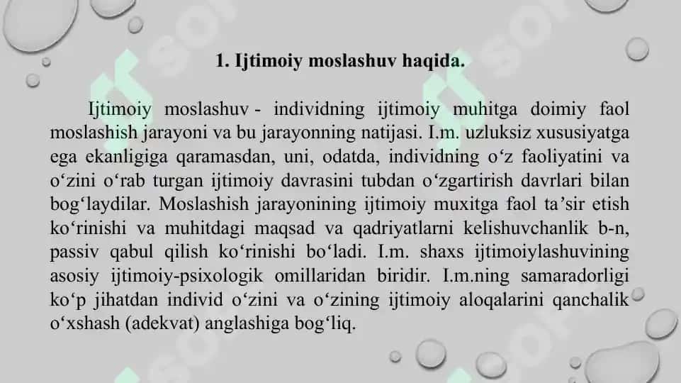 21. Ijtimoiy moslashuv stress muammolari. Taqdimot 11 bet. 3