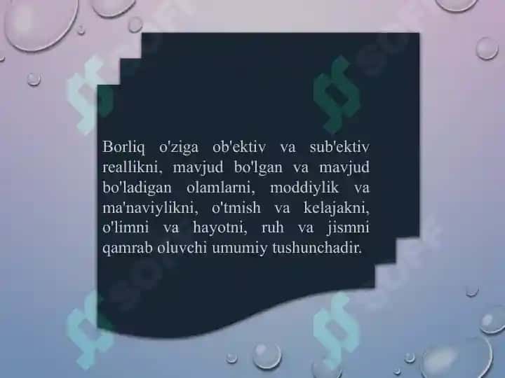 Borliq (ontologiya) va rivojlanish falsafasi 7