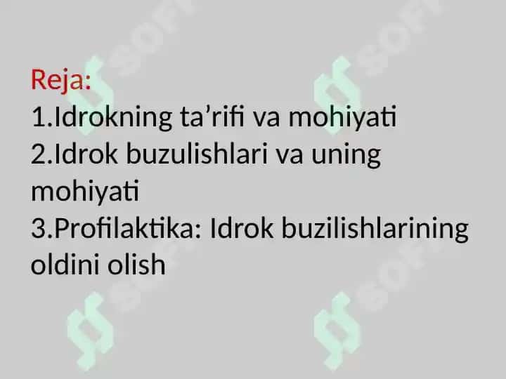 IDROK JARAYONI BUZILISHLARI 2