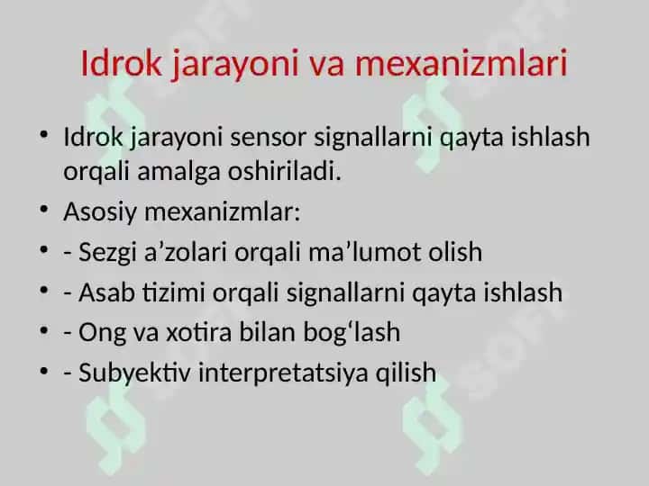 IDROK JARAYONI BUZILISHLARI 4
