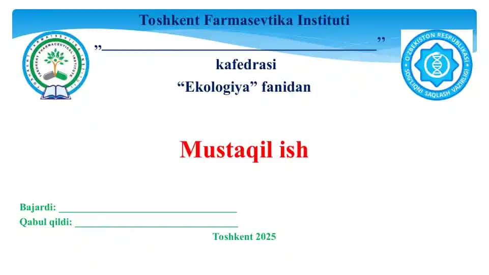27. Ekologik inqiroz va uni bartaraf etishning mumkin bo'lgan yo'llari. Taqdimot 11 bet.