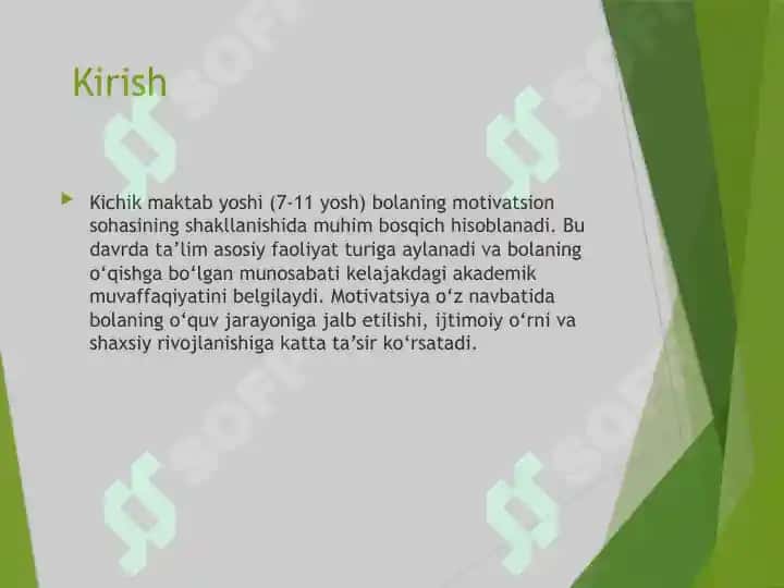 KICHIK MAKTAB YOSHIDA MOTIVATSIYANING RIVOJLANISHI 2