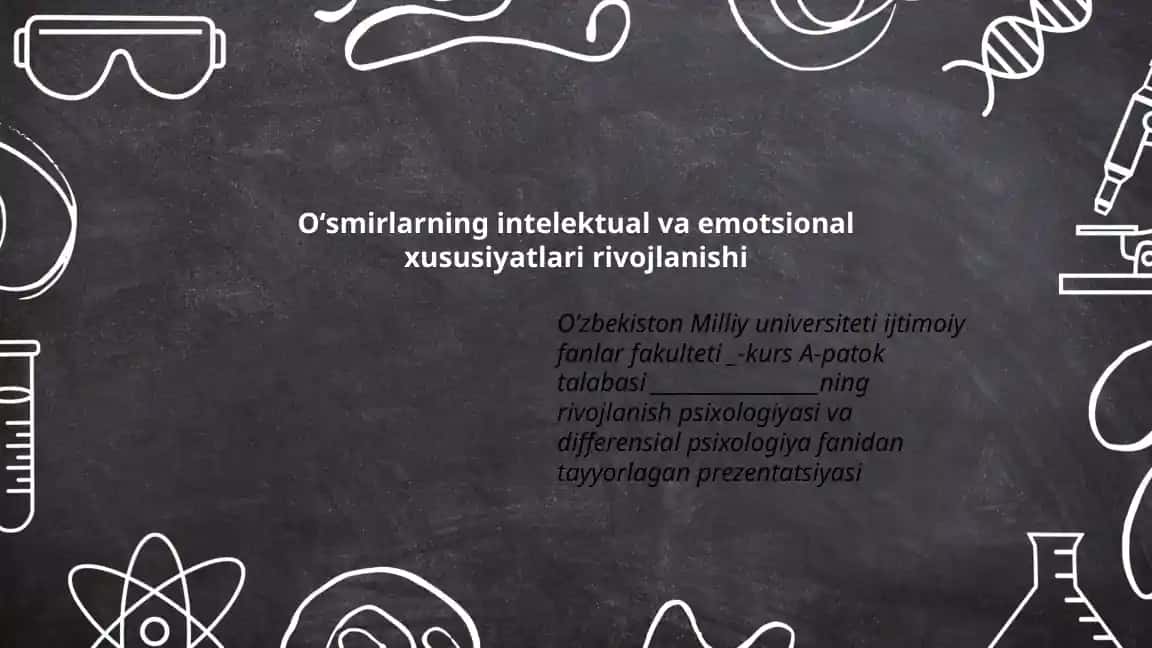 Oʻsmirlarning intelektual va emotsional xususiyatlari rivojlanishi 1