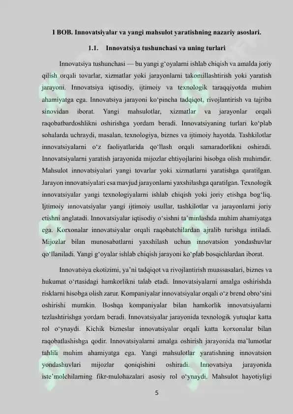Yangi mahsulot yaratish va innovatsiyalar 5