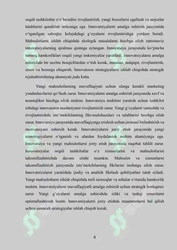 Yangi mahsulot yaratish va innovatsiyalar 8