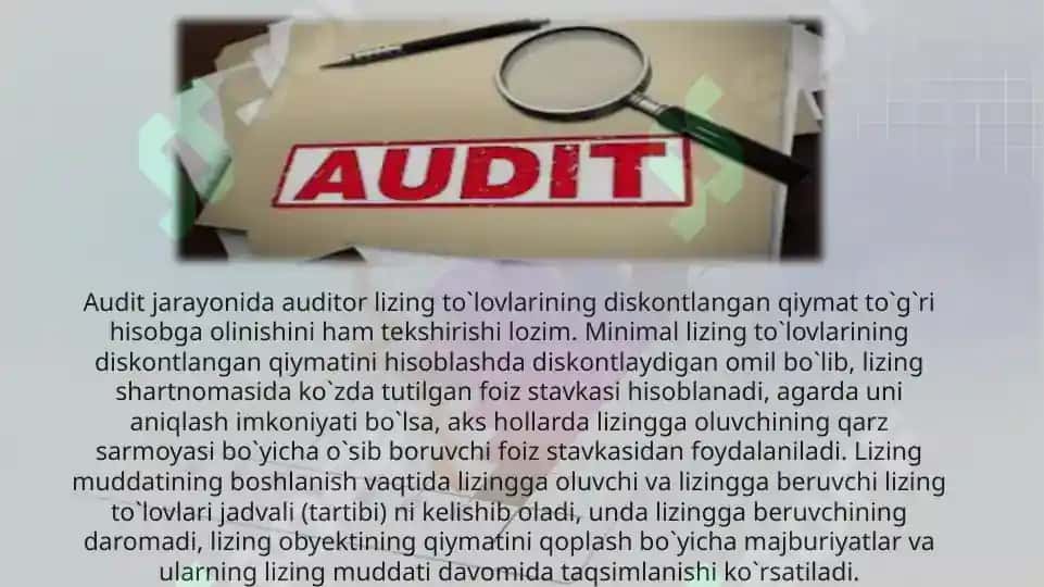 Auditorlik tekshiruvi jarayonida ichki nazorat tizimini o’rganish hamda baholash 4