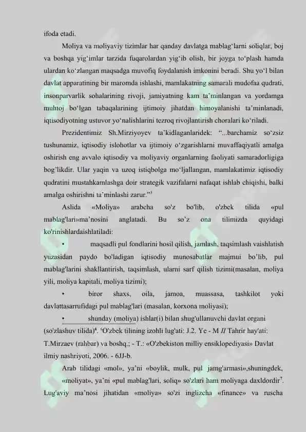 Davlat moliyasining mazmun-mohiyati, ahamiyati va uning me’yoriy- huquqiy asoslari 2