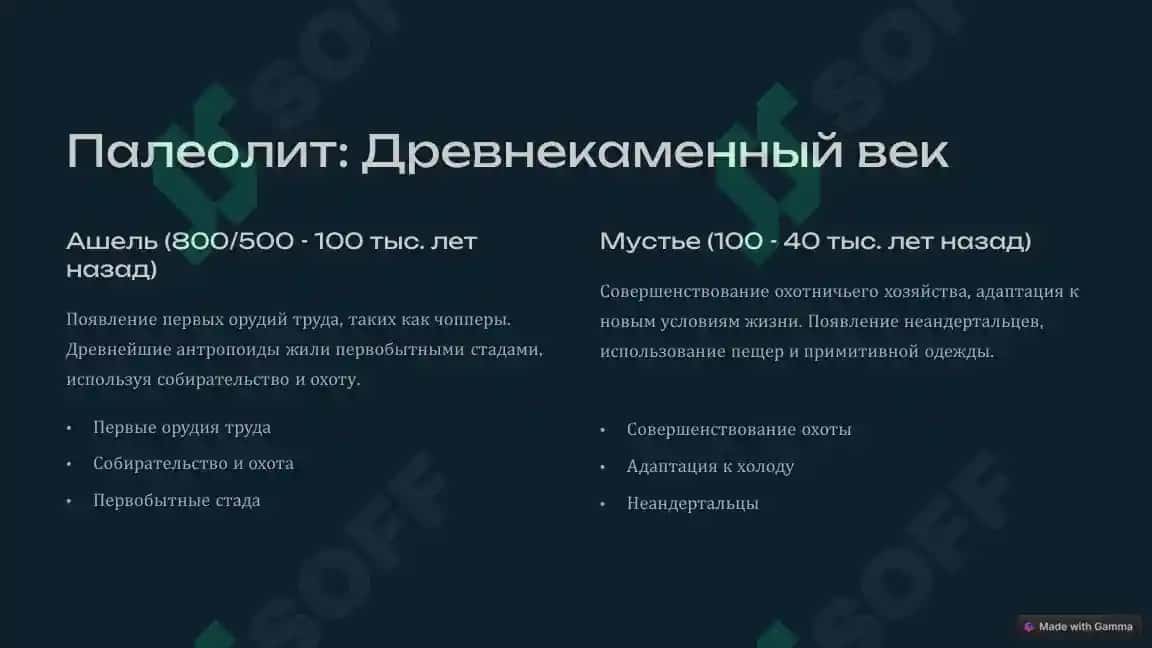 Этапы формирования человека и первобытнообщинного строя в Средней Азии 2