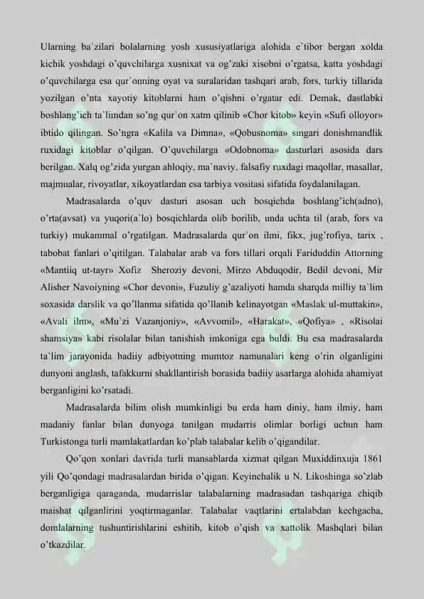Qo’qon xonligida madaniy xayot 2