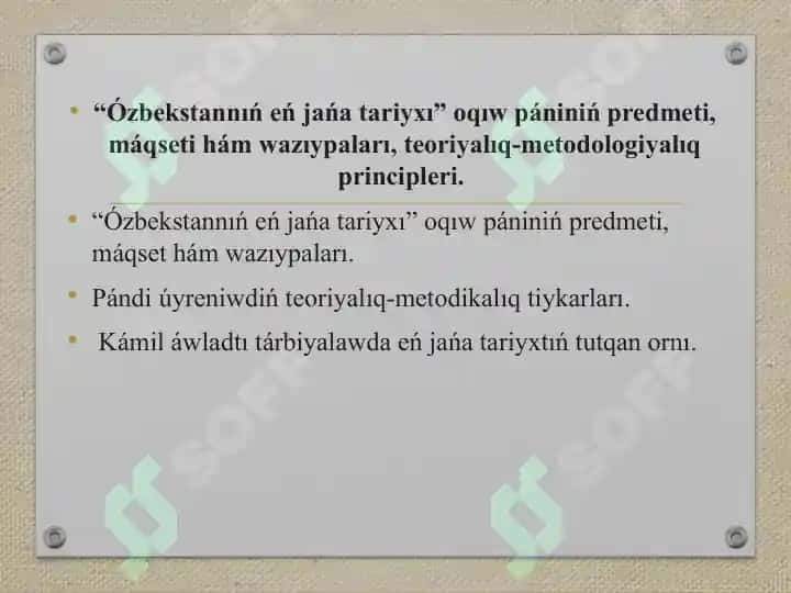 "Ózbekstannıń eń jańa tariyxı" 2