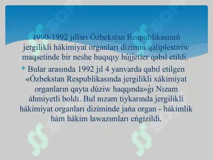 Ózbekstanda demokratiyalıq, puxaralıq jámiyet tiykarlarınıń qáliplesiwi, ámelge asırılǵan siyasiy reformalar 3