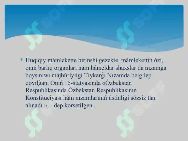 Ózbekstanda demokratiyalıq, puxaralıq jámiyet tiykarlarınıń qáliplesiwi, ámelge asırılǵan siyasiy reformalar 5