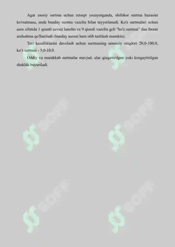 11. Surtmalar nomenklaturasi va tarkiblari. Referat 7 bet. 3
