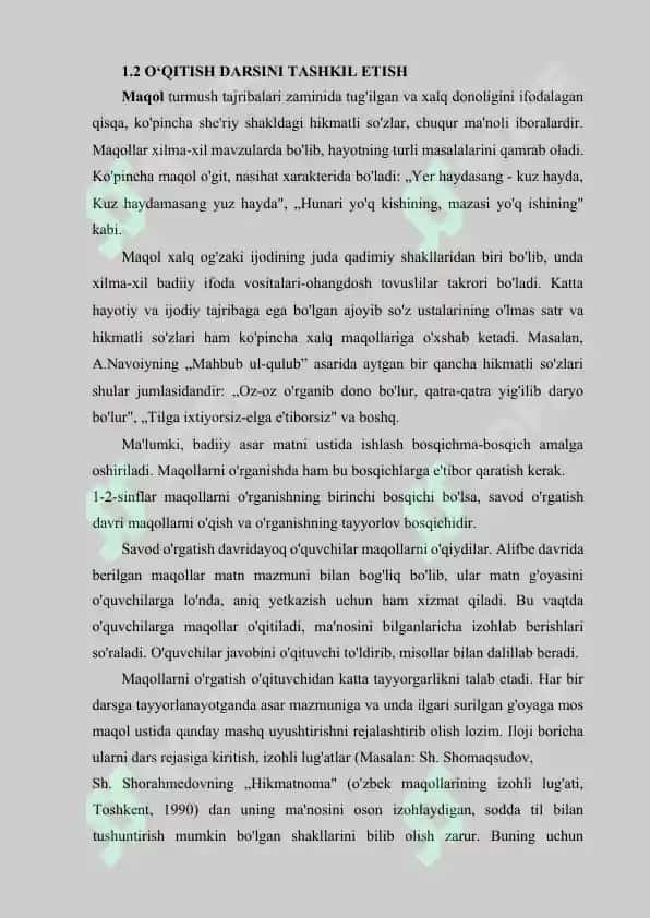 Maqol o'rganish metodikasi 7
