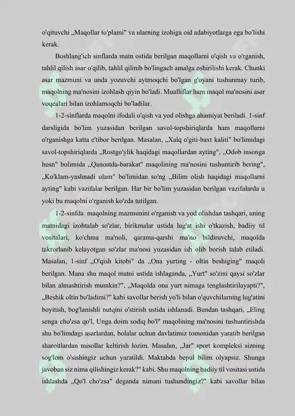 Maqol o'rganish metodikasi 8
