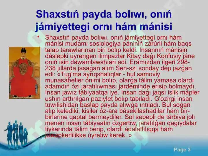 Shaxstıń evolutsion tárepten rawajlanıwı 3