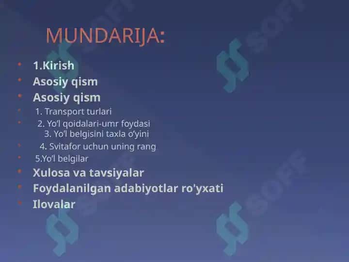 YO’L BELGILARINI TAXLA. (URTA GURUH) QURISH-YASASH MATEMATIKA MARKAZI 2